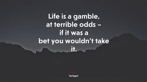 Tom Stoppard: 'Life is a gamble, at terrible odds .